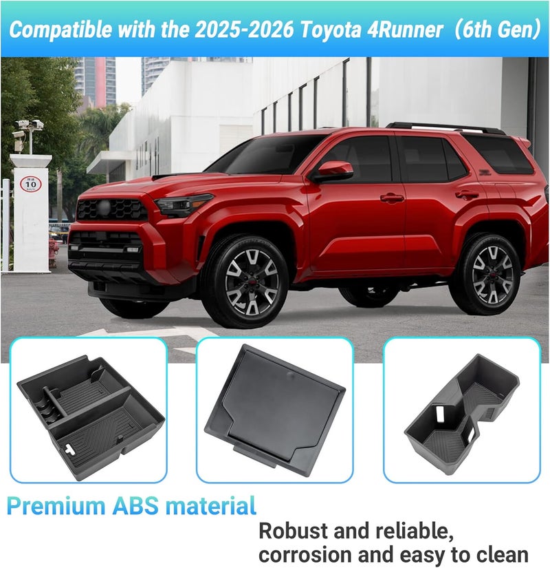 Sinminou Center Console Organizer Compatible with 2025-2026 Toyota 4Runner (6th Gen) Interior Accessories, Cup Holder, Armrest Organizer Tray and Hidden Storage Box - Image 2